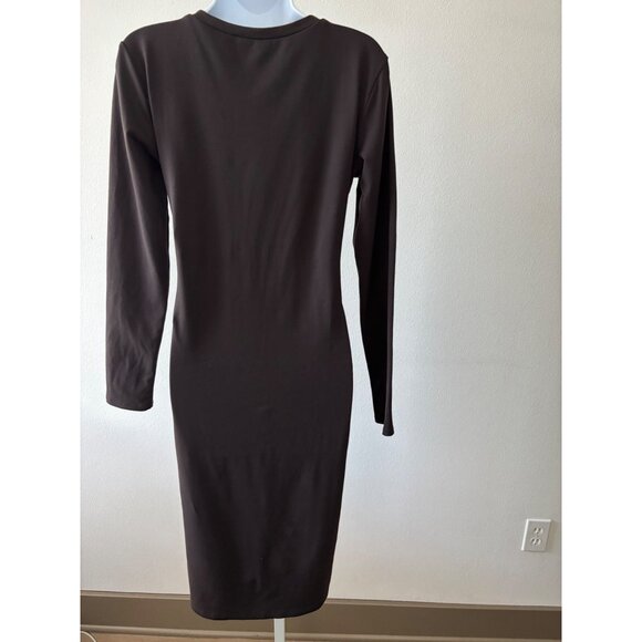 Philosophy Dress M Bodycon Crew Neck Slit Minimalist Quiet Luxury Clean Girl - Picture 2 of 12